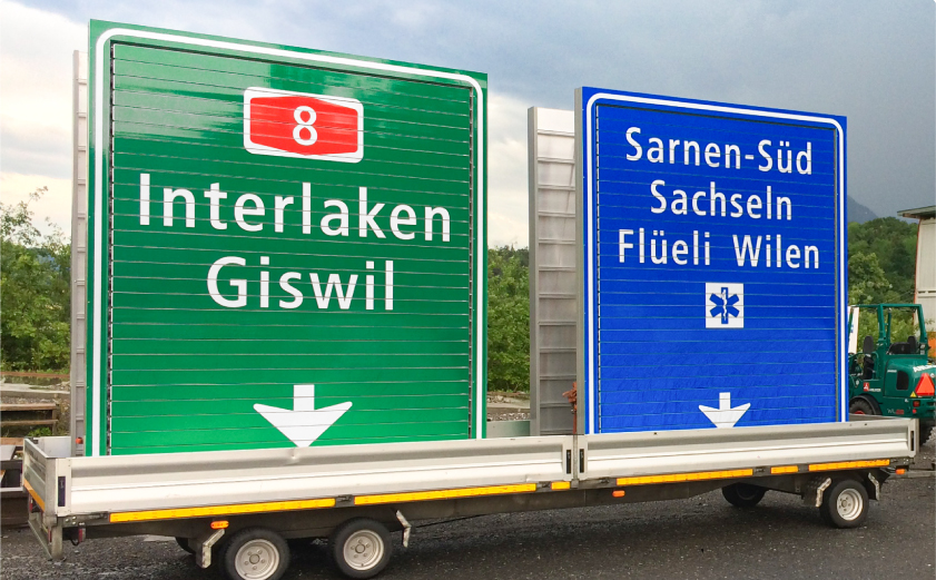 Panneaux de signalisation dynamiques Suisse